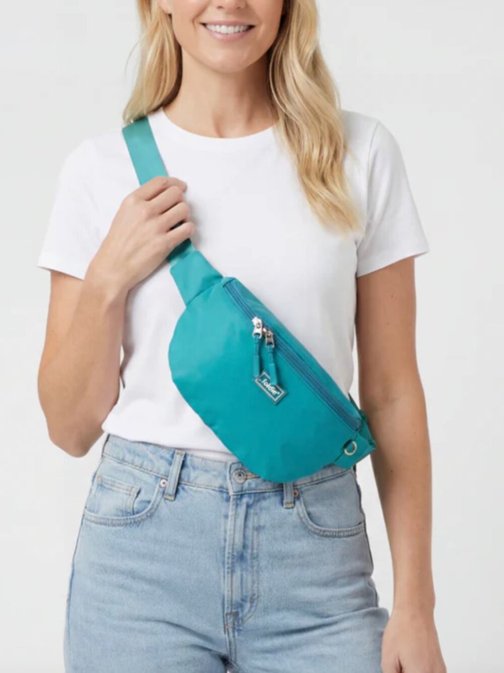 The Foldie Crossbody Bag Nylon Teal Green Travel - Picture 5 of 6